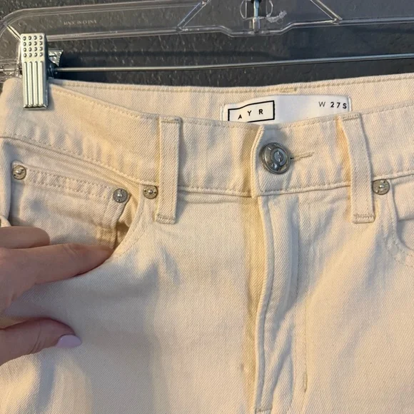 AYR • The Secret sauce high rise straight leg jeans ecru cream - 27 short - Picture 3 of 7